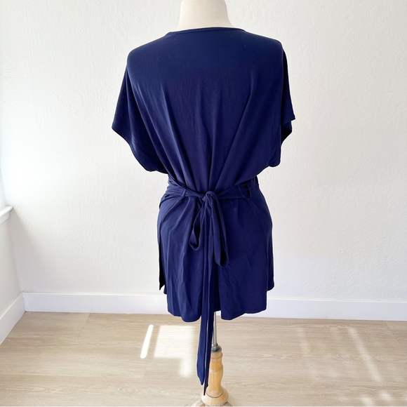 Universal Standard True Blue Navy Fine Jersey Wrap Top | Small 14-16 - Picture 9 of 16